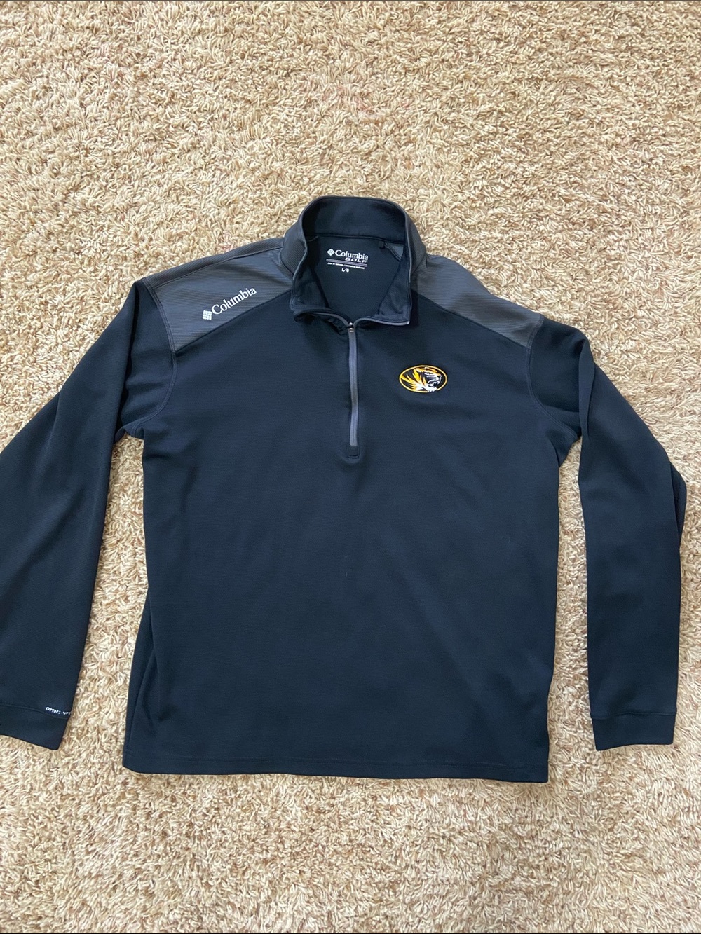 Columbia Black Quarter-Zip Pullover with Yellow/White Logo